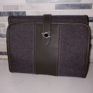 Bvlgari Parfums Folding Gray Denim And Leather Travel Jewelry/Parfum /Watch Case